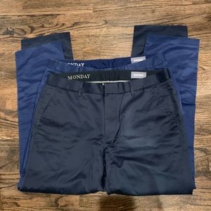 TWO Bonobos slim straight Monday pants 34x30